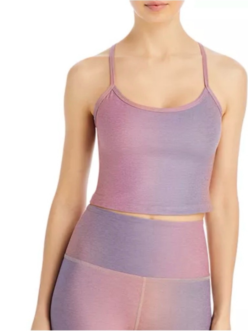 Beyond Yoga Ombre Seamless Crop Tank - Pink to Lavender